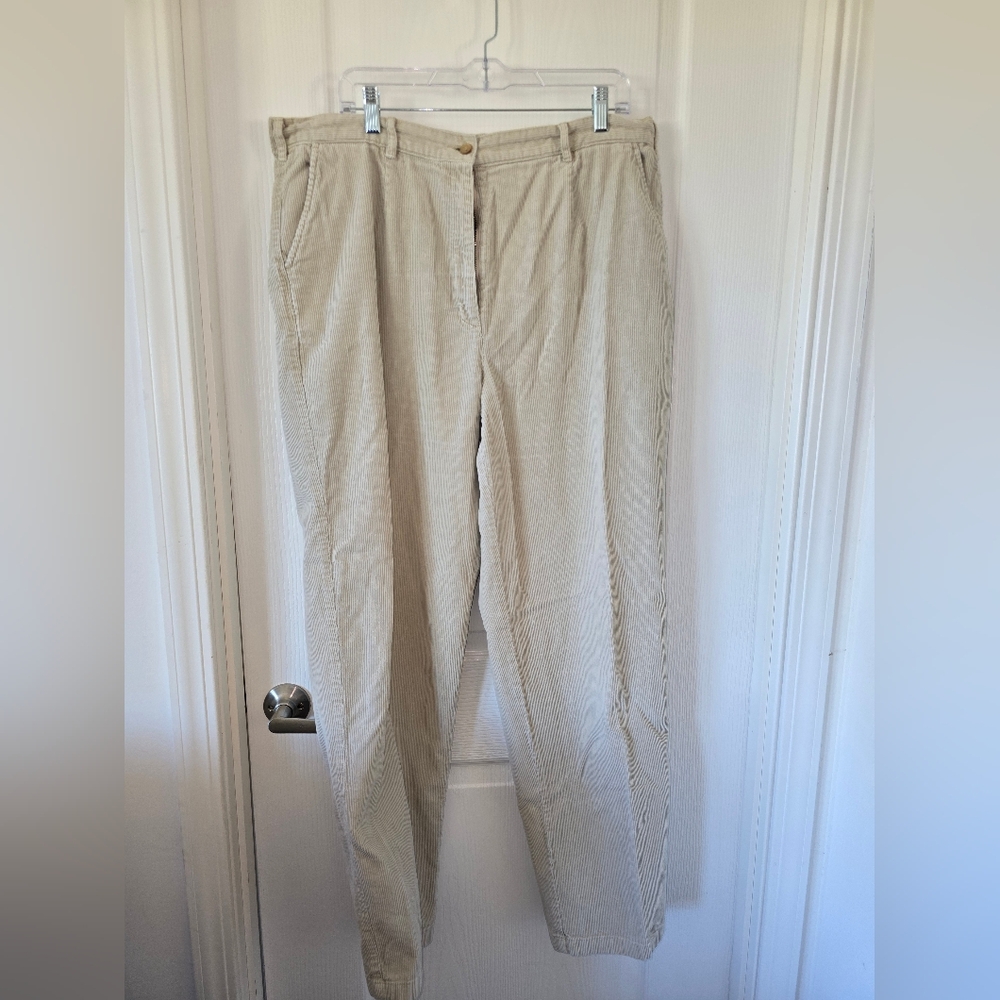 L.L. Bean Women's Corduroy Pants in Cream Size 16Tall